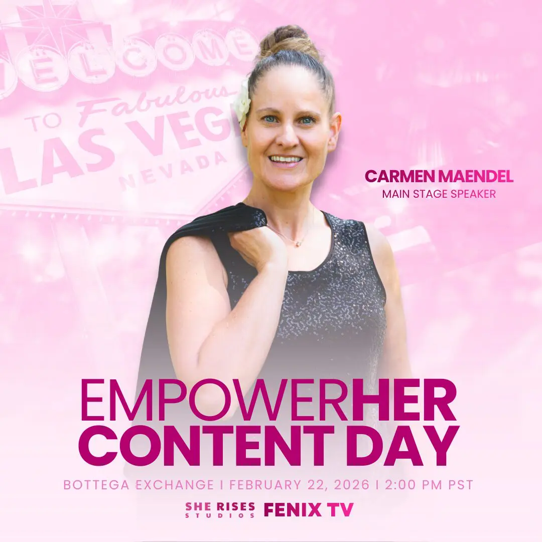 EmpowerHER Content Day event promotional poster with speaker Carmen Harris.