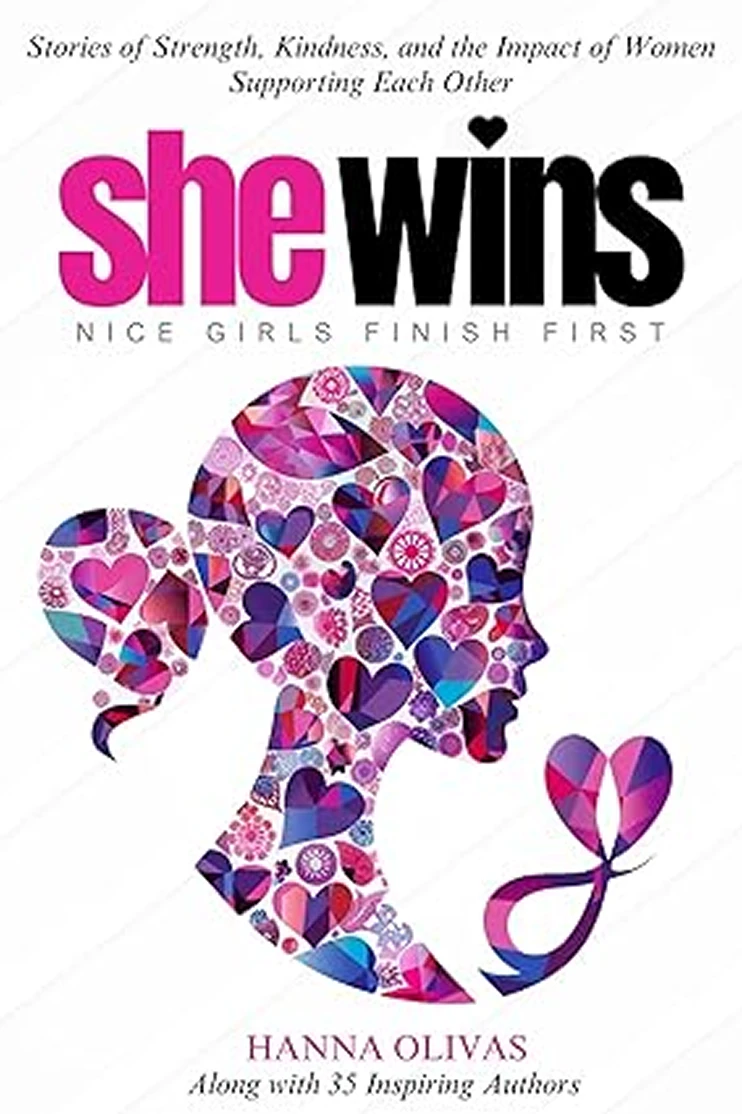 She Wins book cover with floral elements