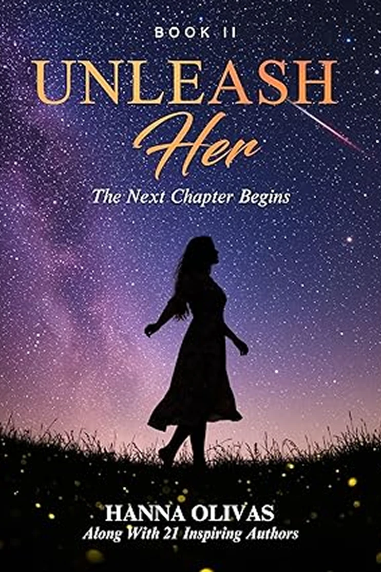 Silhouette of woman under starry sky
